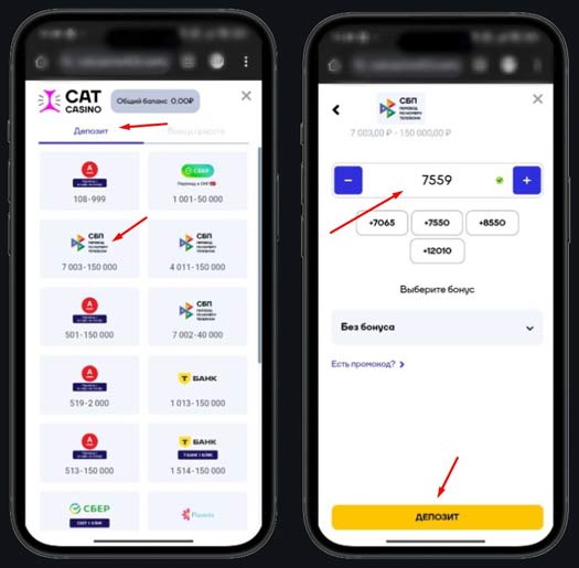 Пополнение счета